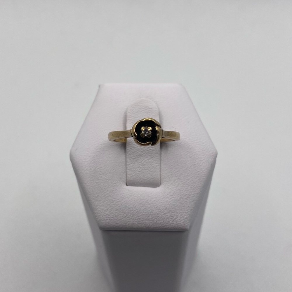 10k yellow gold diamond rose ring